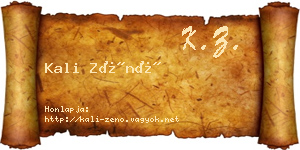 Kali Zénó névjegykártya